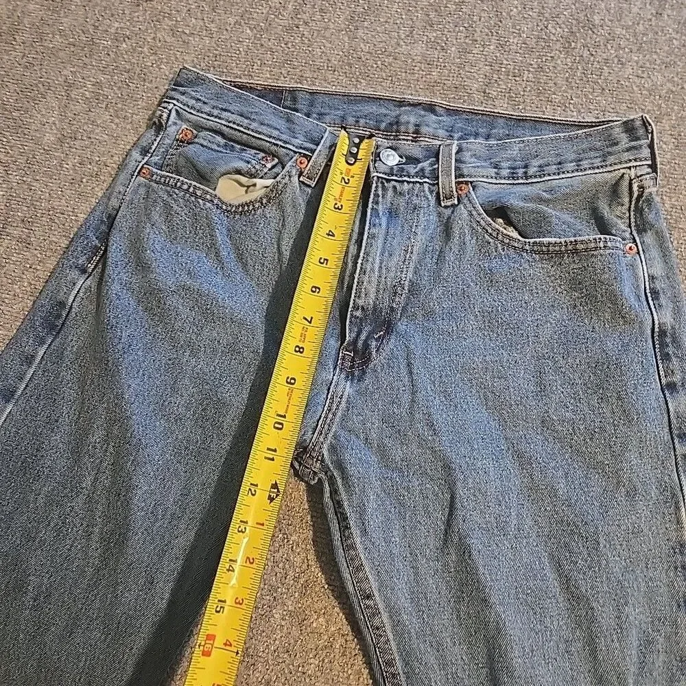 Levi’s 505 Denim Jeans Mens 34x29 Blue Classic 5 Pocket Straight Leg Casual